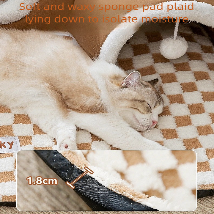 Premium Collapsible Cat Tunnel &amp; Pet Bed