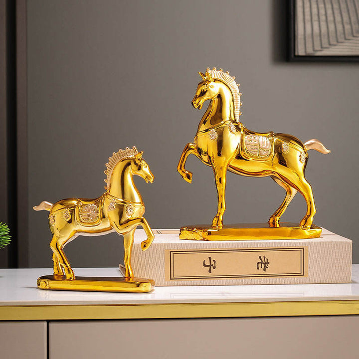 Luxurious Chinese Style Ma Resin Statue