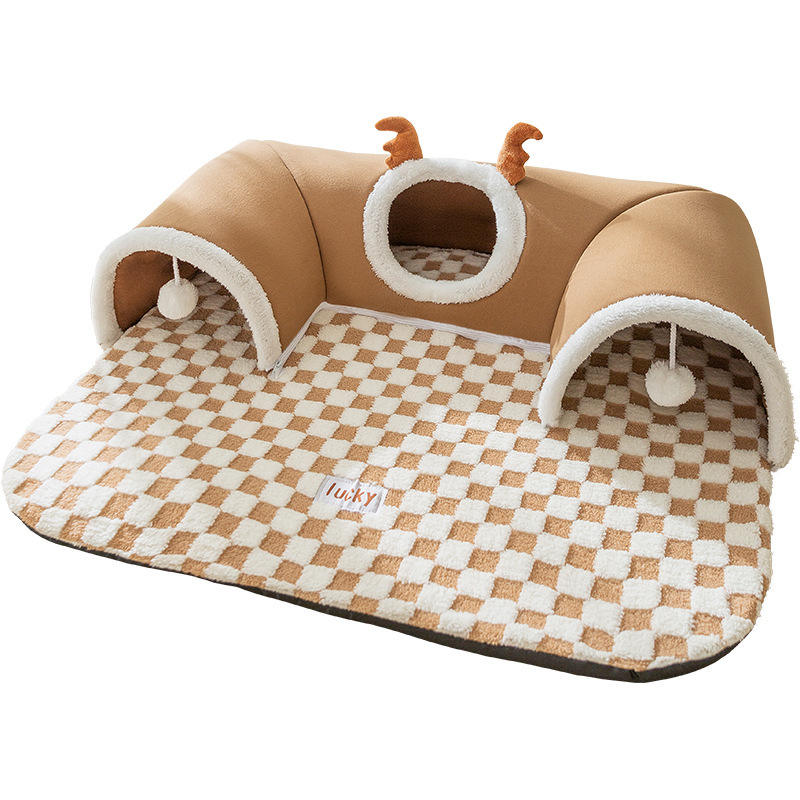Premium Collapsible Cat Tunnel &amp; Pet Bed