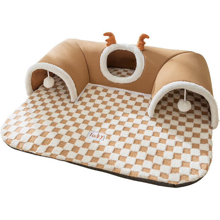 Premium Collapsible Cat Tunnel &amp; Pet Bed