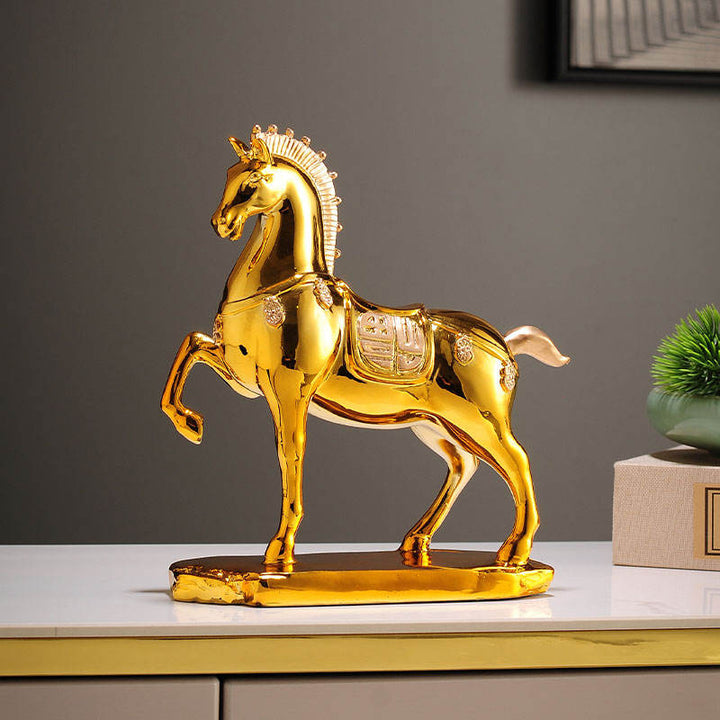 Luxurious Chinese Style Ma Resin Statue